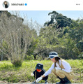 伊藤千晃、6歳息子と一緒に農作業！憧れのシェアファーム開始を報告「腰いてててぇ～となりながら…」 画像