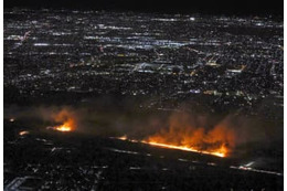 埼玉、利根川河川敷で火災 画像