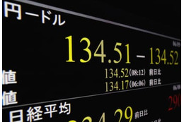 円下落、一時134円半ば 画像