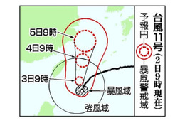 台風11号、あす先島諸島に接近 画像