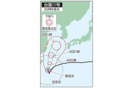 台風、3日夜に先島諸島へ 画像