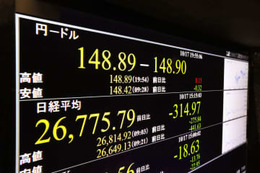円下落、148円台後半 画像