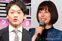 山崎夕貴アナ、第1子出産 夫・おばたのお兄さんが家族ショットで報告 画像