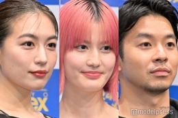 橋本愛、ピンク髪に大胆イメチェン 仲野太賀＆木竜麻生とともに登場「感無量です」＜熱のあとに＞ 画像
