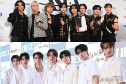 Stray Kids＆NEXZの集合ショット、ハンがヒュイに肩組みでファン歓喜「成功したオタク」「顔似てる」の声 画像