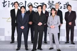 timelesz菊池風磨、松島聡を中島健人と呼び間違い 新体制お披露目で照れ笑い【新体制発表記者会見】 画像