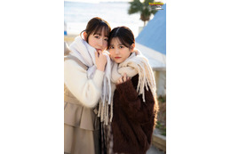 FRUITS ZIPPER月足天音＆真中まな、透明素肌際立つお風呂グラビア「ヤンマガ」登場 画像