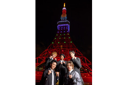 Aぇ! group、5色に輝く“5大都市タワージャック”に興奮 アルバム楽曲制作した佐野晶哉「これからは印税生活」【点灯式レポート】 画像