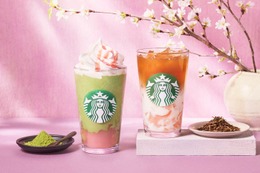 スタバ新作「抹茶と桜わらびもち フラペチーノ」和素材MIXの限定ビバレッジが春を届ける 画像