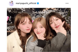 矢口真里、番組共演者とのキュートな“お花見”SHOTに反響「ずっと可愛い」「みんな綺麗」 画像