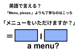 英語で「メニューをいただけますか？」はなんて言う？