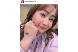 藤本美貴、娘がつけてくれた“シールタトゥー”披露のアップSHOTにファンほっこり「可愛いなぁ」「なごむ〜」 画像