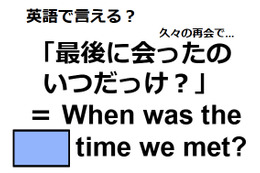 英語で「最後に会ったのいつだっけ？」はなんて言う？