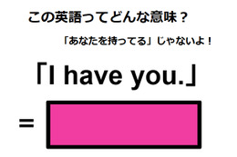 この英語ってどんな意味？「I have you. 」
