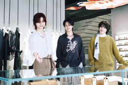 INI高塚大夢＆藤牧京介＆松田迅、エンポリオ アルマーニの春夏メンズコレクションを華麗に着こなし