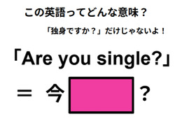 この英語ってどんな意味？「Are you single? 」 画像