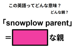 この英語ってどんな意味？「snowplow parent」 画像