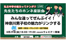 【中学受験】浅野・栄光など4校「先生たちの本音座談会」8/29