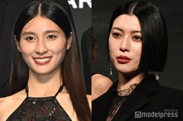 土屋太鳳、背中ざっくり変形ドレス姿披露 三吉彩花は透けタイツから美脚大胆見せ【「今際の国のアリス」シーズン3】