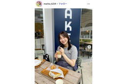 第1子妊娠中・元AKB48小林茉里奈アナ、ふっくらお腹公開「だーいぶ育ってぽんぽこりん」