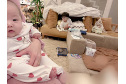 辻希美、連休は子供たちとのんびり！三男＆次女の2SHOT公開「今日は朝から撮影」 画像