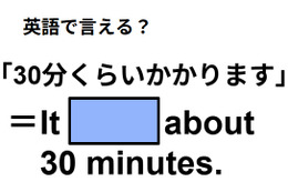 英語で「30分くらいかかります」は何て言う？ 画像