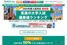 【大学受験2026】東進、最新版「大学入試偏差値ランキング」東大理三74など