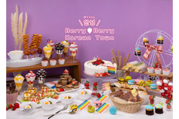 広島で韓国スイーツブッフェ、虹色ケーキや出来立て苺飴など人気のスイーツ勢揃い