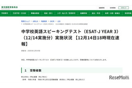 【高校受験2026】東京都「ESAT-J」追再試験約2,400人が受験…解答例12/15公開