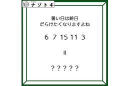 クイズです！「暑い日は終日だらけたくなりますよね」６、７、１５、１１、３とは？【難易度LV３.・中辛】