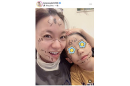 保田圭、8歳息子と『呪術廻戦』キャラになりきり！「親子で仲良し」「楽しそう」の声