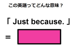 この英語ってどんな意味？「Just because.」 画像
