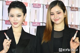 XG・CHISA＆HARVEY、会見でリップ塗り合う “自分を愛するために心がけていること”明かす【YSL LOVENUDE HOTEL】 画像