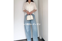 【GU】透かし編みニットが優秀！デニム合わせでつくる、爽やかで心地よい初夏のカジュアルスタイル【40代の毎日コーデ】 画像