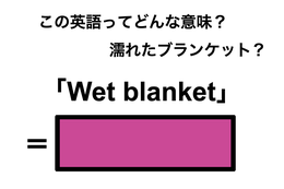 この英語ってどんな意味？「Wet blanket」