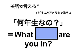 英語で「何年生なの？」は何て言う？ 画像