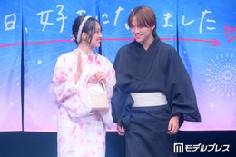 【今日好き夏まつり】ゆかりおカップル、“ほっぺむぎゅ”ポーズに歓声 ノンスタ井上からツッコミ「何をイチャイチャしてんねん」