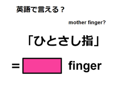 英語で「ひとさし指」は何て言う？