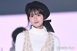 乃木坂46遠藤さくら、黒ベレー帽×大きなリボンがアクセント「お人形さんみたい」「似合いすぎ」と絶賛の声【TGC2026A/W】
