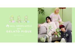 Mrs. GREEN APPLE、ジェラピケと初コラボ オリジナルキャラ“グリベア”があしらわれたルームウェア・ルームシューズなど展開 画像
