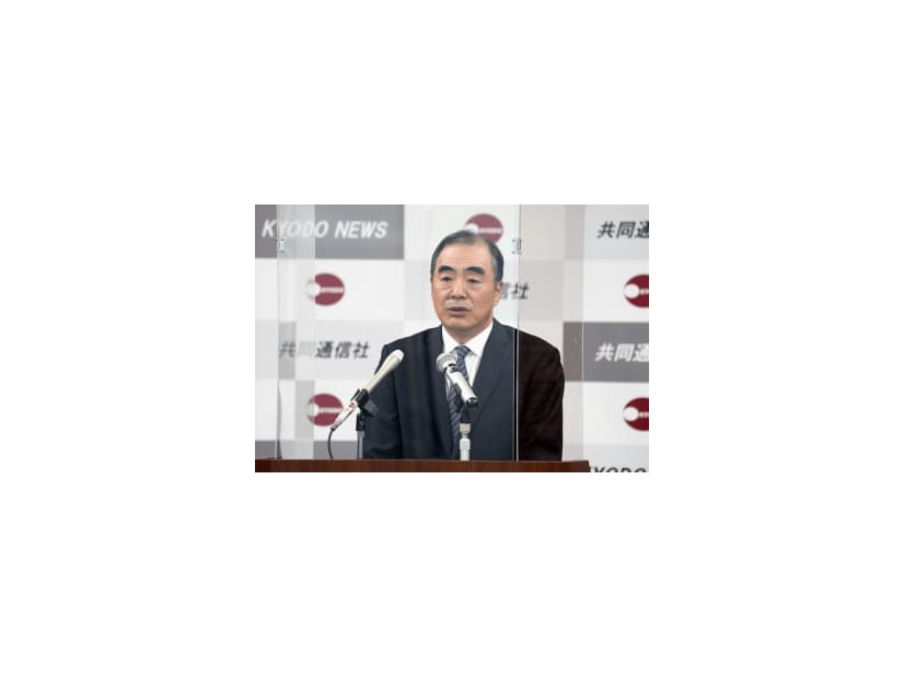 共同通信放送協議会運営委員会で講演する中国の孔鉉佑駐日大使＝16日午後、東京都港区