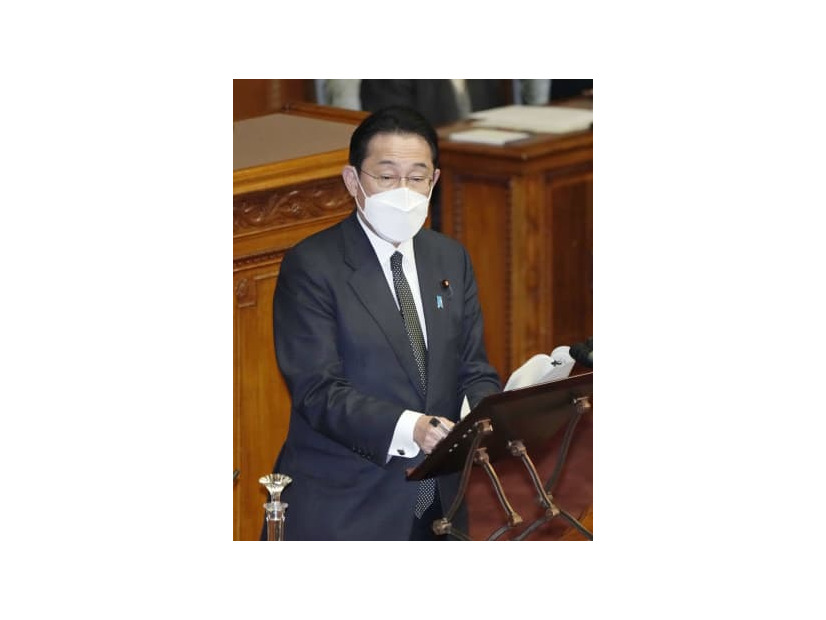 参院本会議の代表質問で答弁する岸田首相＝21日午後