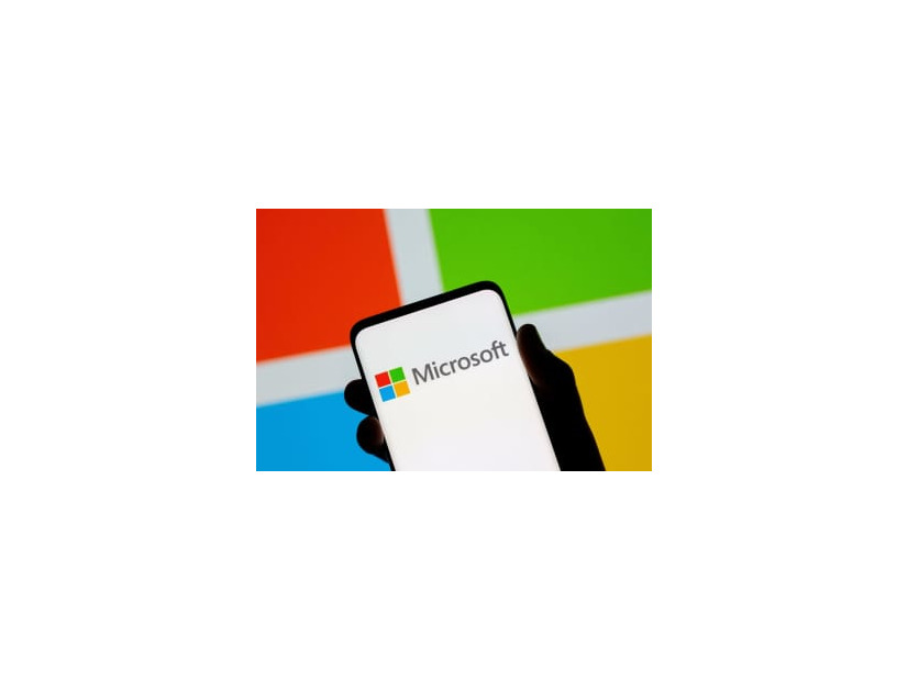 米マイクロソフトのロゴ＝2021年7月（ロイター＝共同）