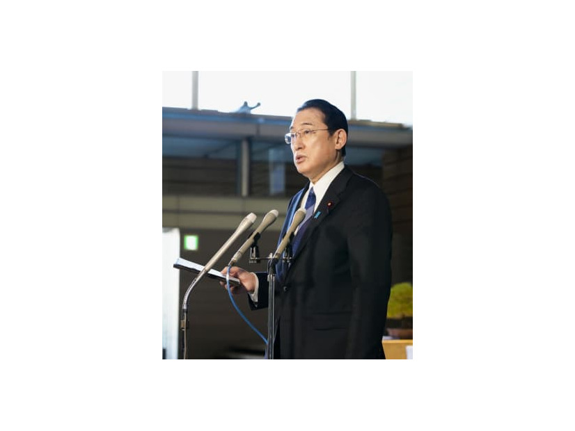 国家安全保障会議を開催し、取材に応じる岸田首相＝24日午後、首相官邸