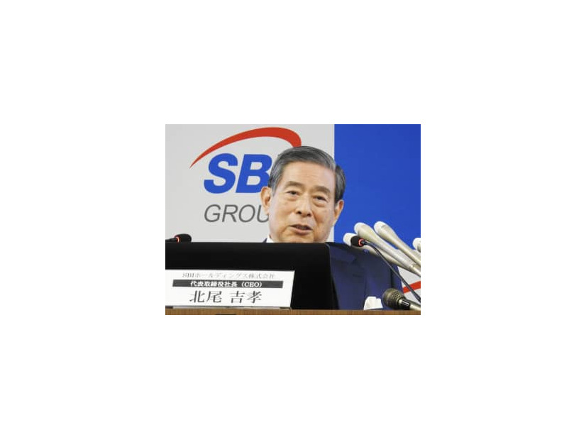 決算発表の記者会見に臨むSBIホールディングスの北尾吉孝社長＝28日午後、東京都港区