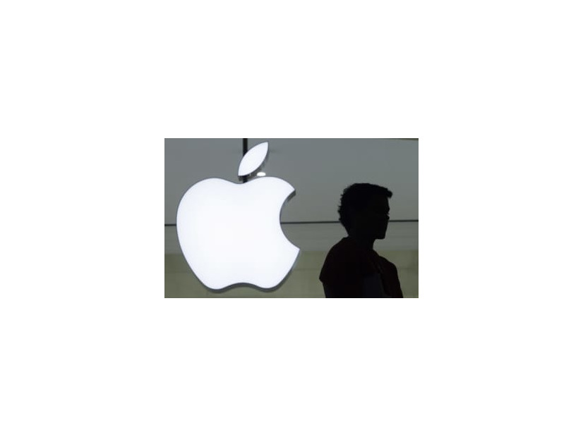 米アップルのロゴ＝2011年12月、ニューヨーク（AP＝共同）