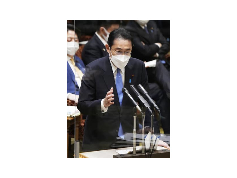 参院決算委で答弁する岸田首相＝28日午後