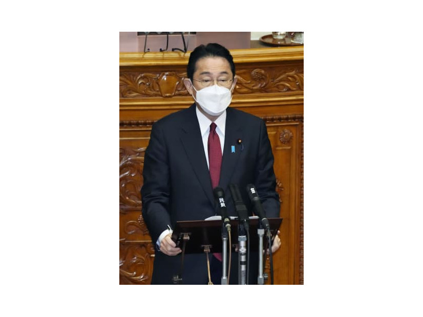 参院本会議でG7首脳会合の結果を報告する岸田首相＝1日午前