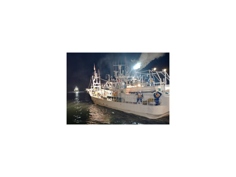 サケ・マス流し網漁の漁船＝2016年4月、北海道根室市の歯舞漁港