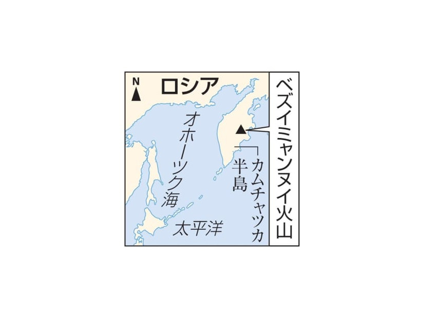 カムチャツカ半島・ベズイミャンヌイ火山（ロシア）